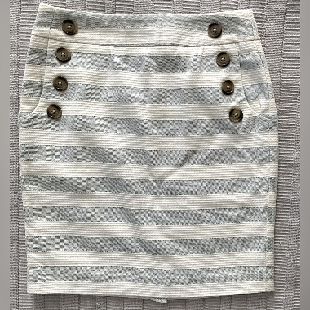 Loft Striped Pencil Skirt 0P w/ Pockets